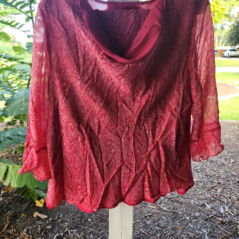 Box B CYNTHIA HOWIE MAGGY BOUTIQUE SIZE 22 W 100% SILK MIDI SKIRT AND BLOUSE